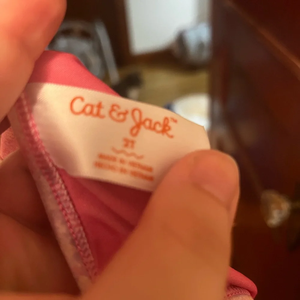 Cat & Jack Pink and White Tie-Dye Leotard 3T